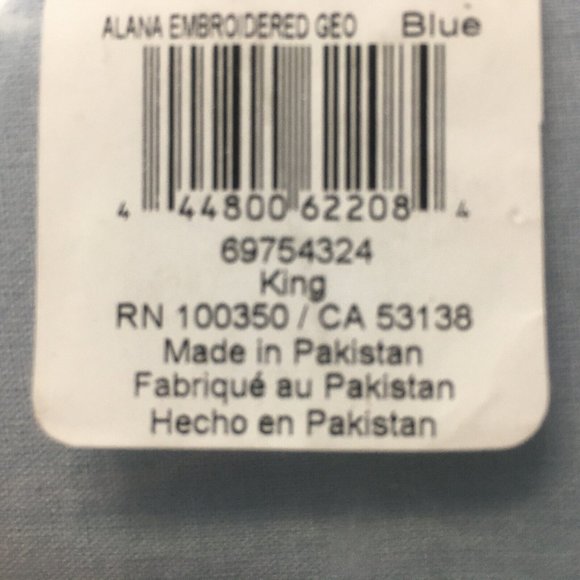 SOLD❗ KING Wild Sage Alana COMFORTER SET -Light Blue Embroidered Geo pattern - Picture 8 of 9